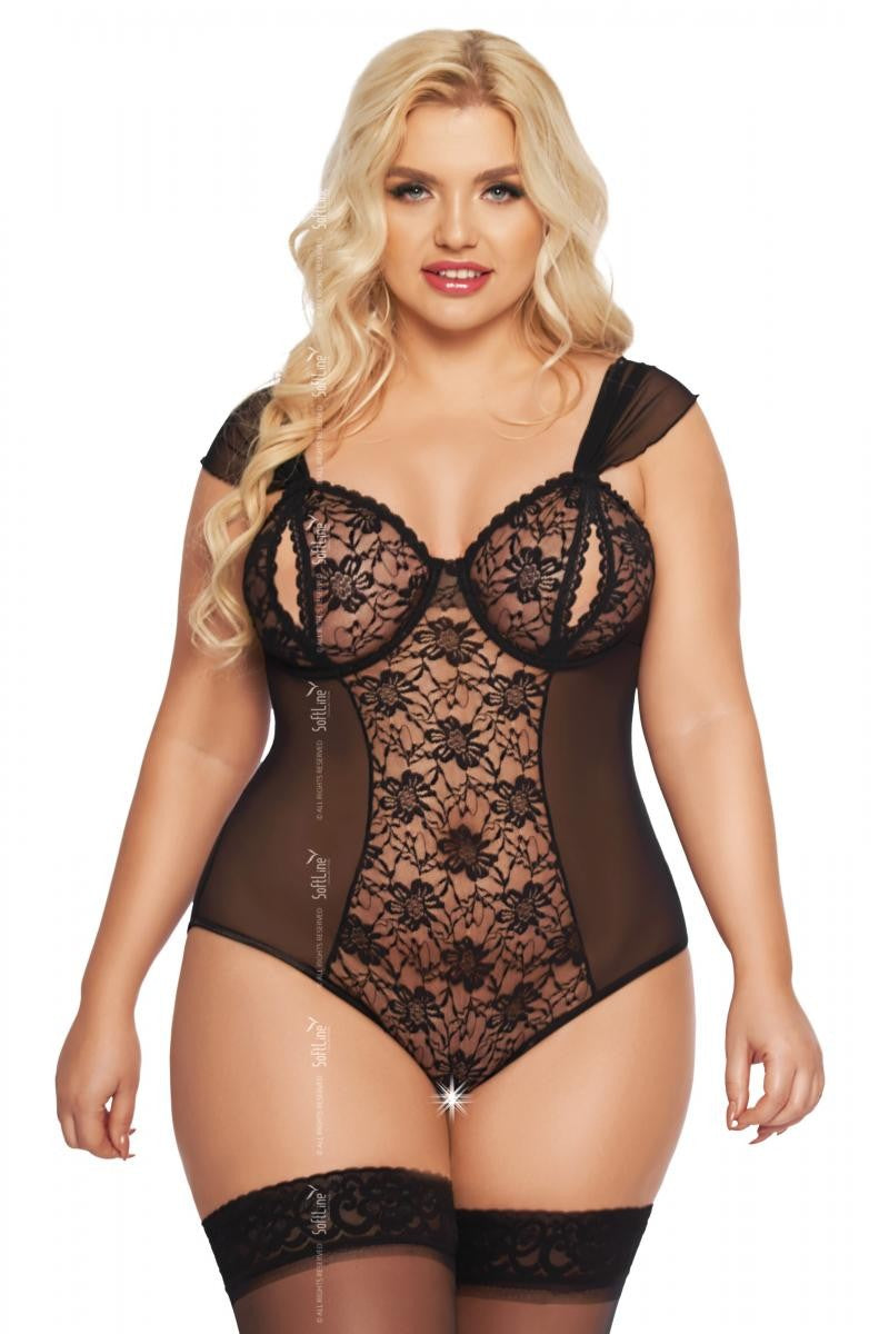 schwarzer Body ouvert 1901 von Softline Plus Size Collection schwarzer Body ouvert 1901 von Softline Plus Size Collection